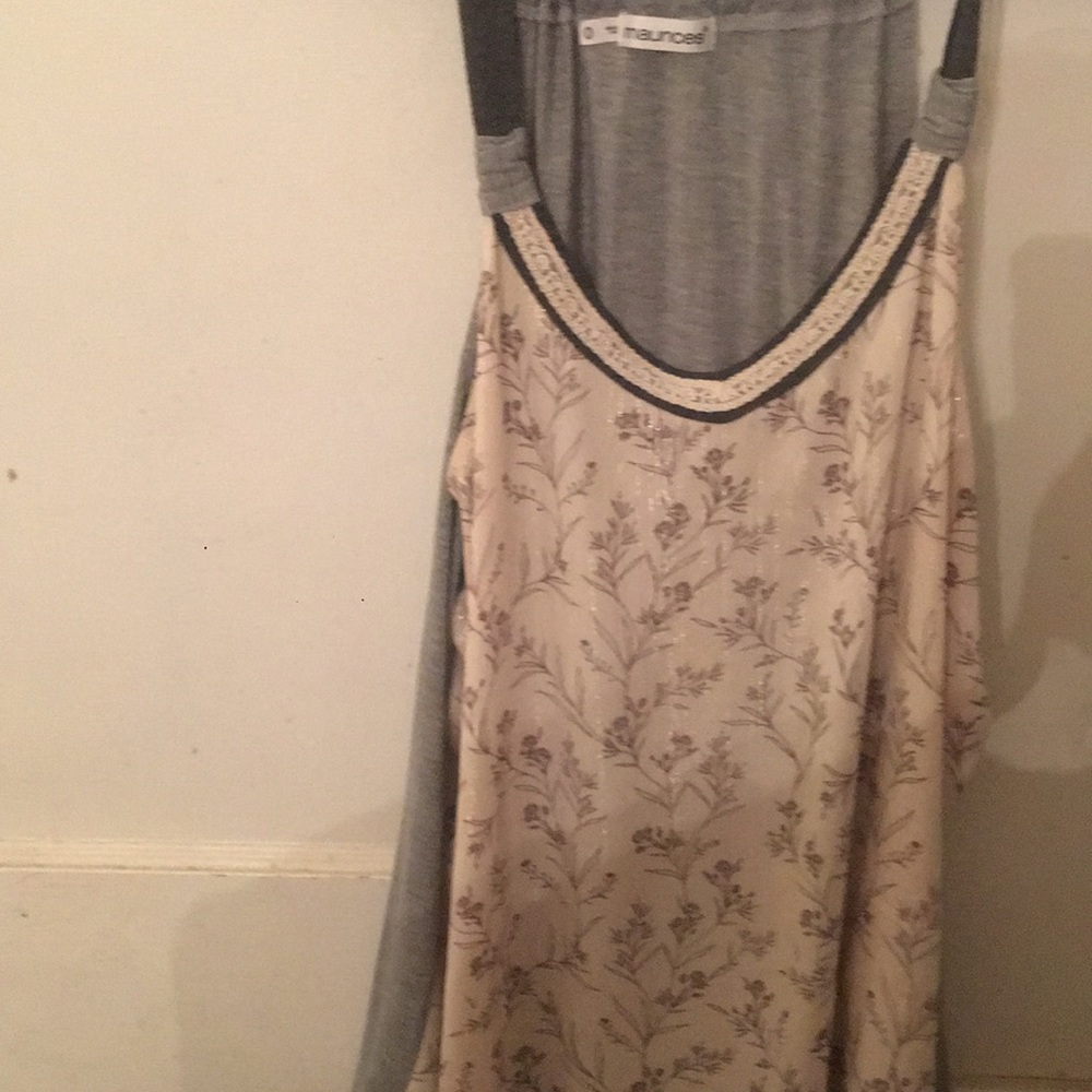Gray/cream tank top